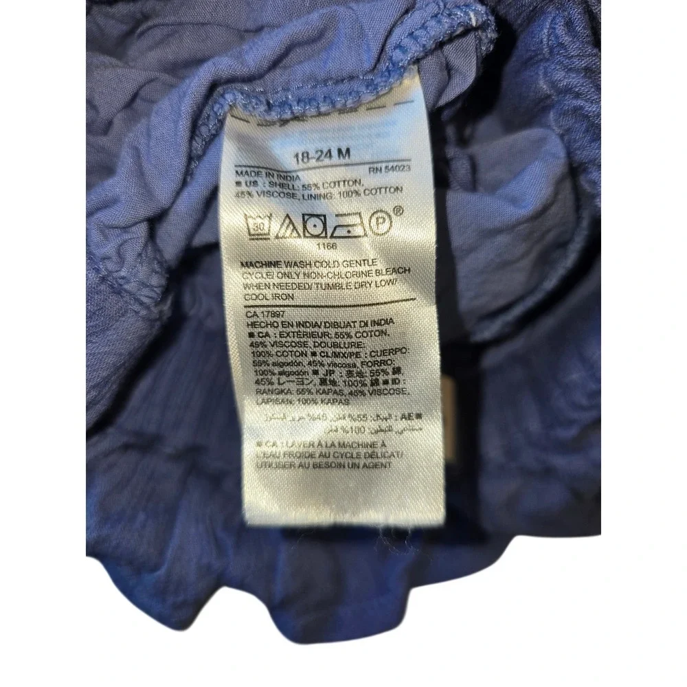 Old Navy Girls Blue‎ Paperbag Waist Shorts Cotton Viscose Blend 18-24 Months
